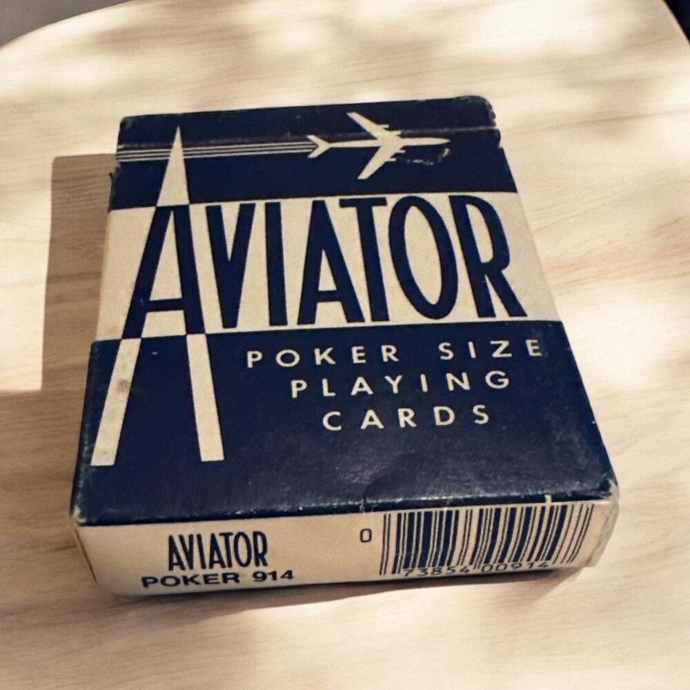 Aviator Playing Cards Blue Standard Index Deck Poker Size Game Entertain